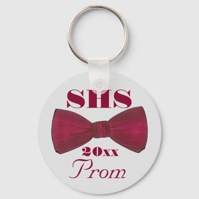 Bow Tie Bowtie Wedding Prom Formal Favor Keychain (Front)