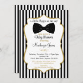 Bow Tie Boy Baby Shower Invitation Black Gold (Front/Back)