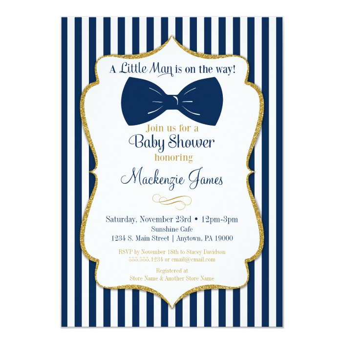 navy and gold baby shower invitations