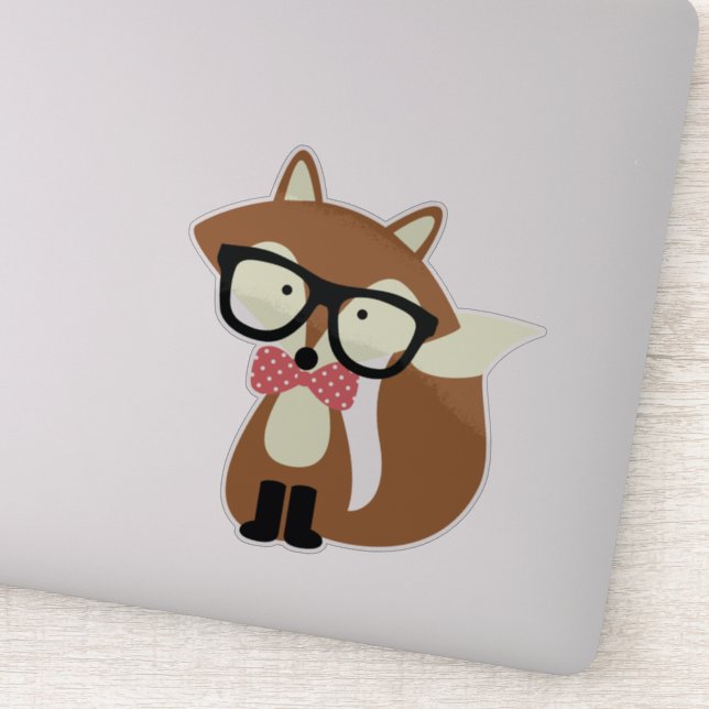 Bow Tie Brown Fox Sticker (Detail)