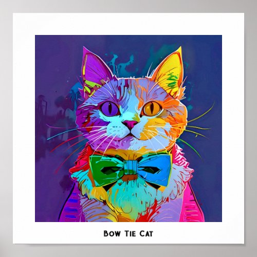 Bow tie cat poster