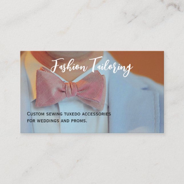 Bow Tie Custom Tailoring Business Card (Front)