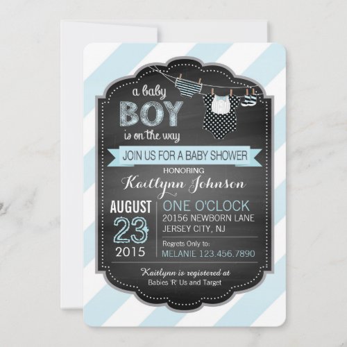 Bow_tie Diapers and Booties Baby Shower Invitation