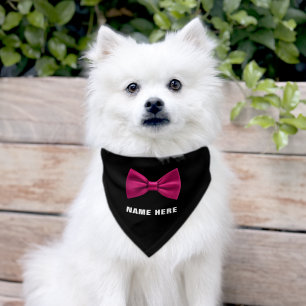 Bow Tie Funny Pet Bandana Collar with Custom Name