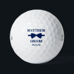 Bow Tie Groom Golf Balls<br><div class="desc">These golf balls are a great favor for the groom in your wedding. They feature a blue bow tie with the groom's name above it in a modern CAP font and the word Groom along with the wedding date below. They'd be great for a bachelor party or weekend. The job...</div>