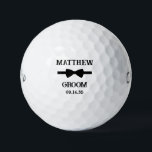 Bow Tie Groom Golf Balls<br><div class="desc">These golf balls are a great favor for the groom in your wedding. They feature a black bow tie with the groom's name above it in a modern CAP font and the word Groom along with the wedding date below. They'd be great for a bachelor party or weekend. The job...</div>
