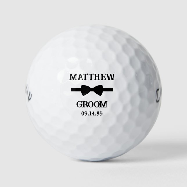 Bow Tie Groom Golf Balls (Front)
