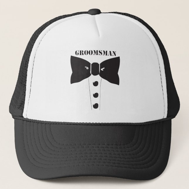 Bow Tie Groomsman Trucker Hat (Front)