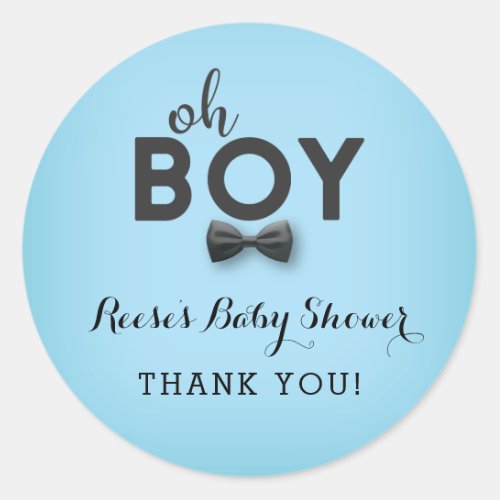 Bow Tie Little Man Baby Shower Favor Sticker
