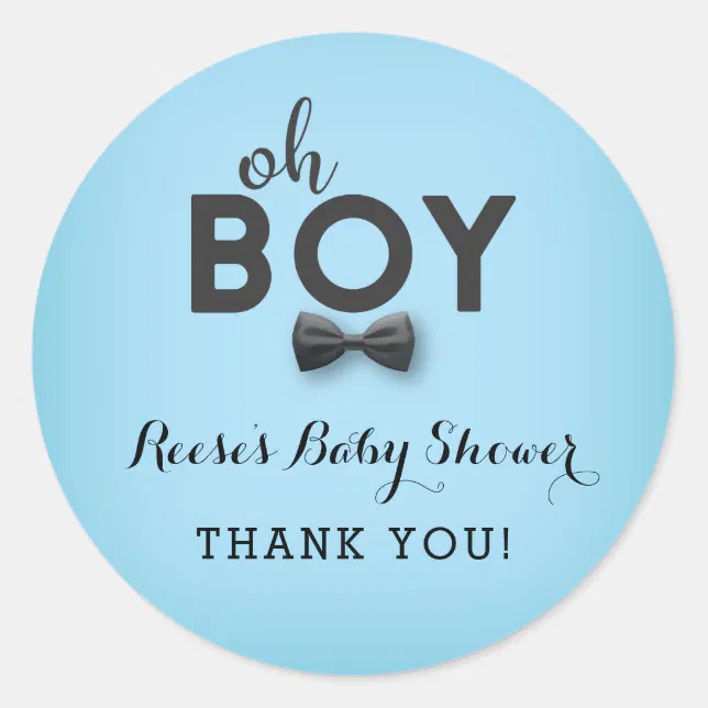 Bow Tie Little Man Baby Shower Favor Sticker | Zazzle