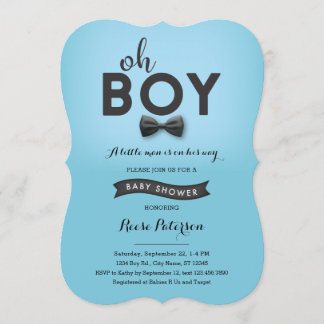 Bow Tie Little Man Baby Shower Invitation