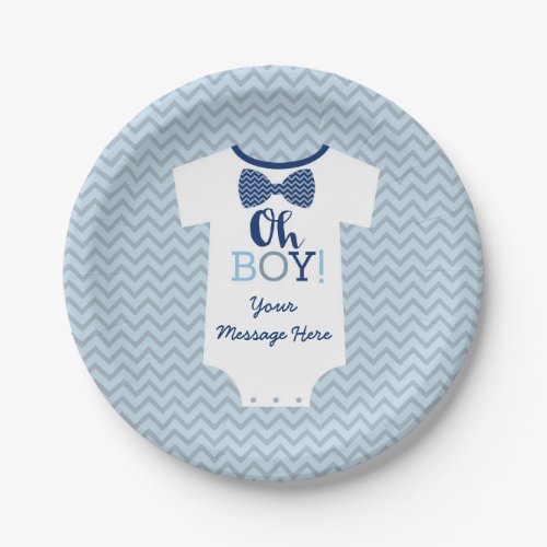 Bow Tie Little Man Baby Shower Paper Plates