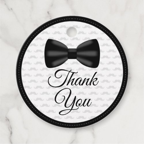 Bow Tie Little Man Birthday Baby Shower Favor Tags