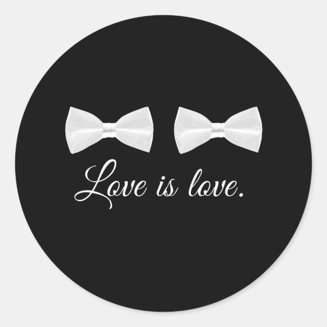 BOW TIE LOVE -.png Classic Round Sticker (Front)