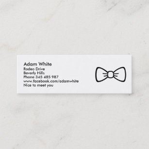 Bow Tie Business Cards Zazzle Bow Tie Mini Business Card