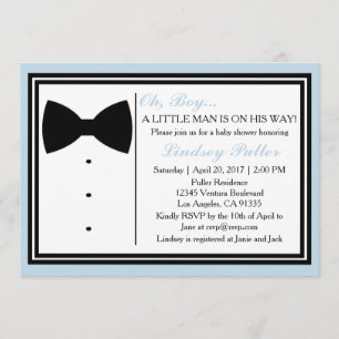 Bow Tie Oh Boy Baby shower Invitation