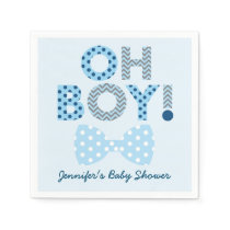 Bow Tie Oh Boy Baby Shower Paper Napkins
