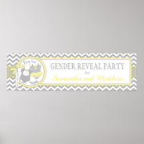 Bow-tie or Tutu Gender Reveal Banner Poster