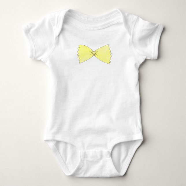 Bow Tie Pasta Baby Bowtie Italian Food Cooking Bodysuit (Front)