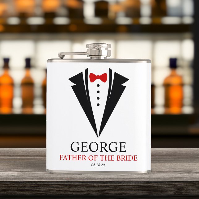 Bow Tie Tuxedo "Father of the Bride" Personalized Flask (Creator Uploaded)