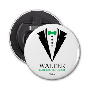 Bow Tie Tuxedo "Father of the Groom" Personalized Bottle Opener