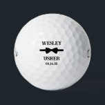 Bow Tie Usher Golf Balls<br><div class="desc">These golf balls are a great favor for the ushers in your wedding. They feature a black bow tie with the usher's name above it in a modern CAP font and the words Usher along with the wedding date below. They'd be great for a bachelor party or weekend. The job...</div>