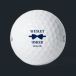Bow Tie Usher Golf Balls<br><div class="desc">These golf balls are a great favor for the ushers in your wedding. They feature a blue bow tie with the usher's name above it in a modern CAP font and the words Usher along with the wedding date below. They'd be great for a bachelor party or weekend. The job...</div>