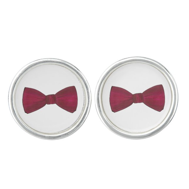 Bow Tie Wedding Prom Bowtie Groom Cufflinks (Front)