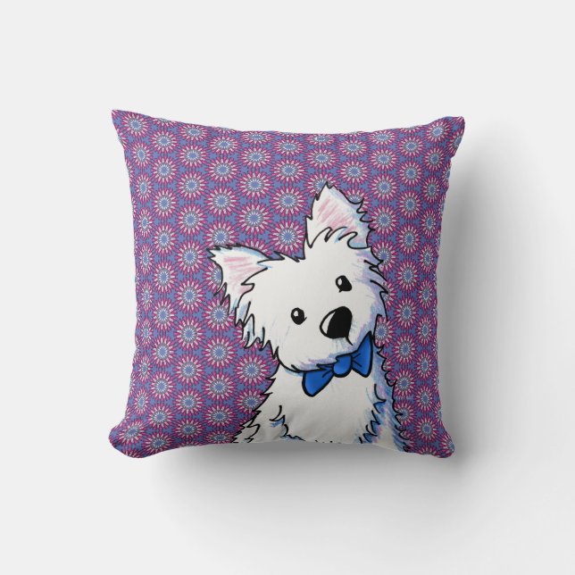 Bow Tie Westie  Throw Pillow (Front)