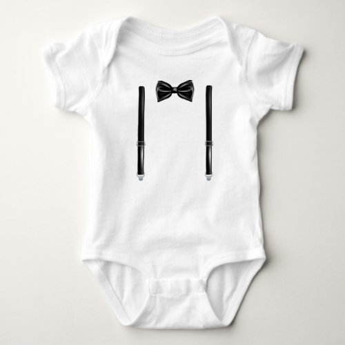 Bow Tie With Suspenders _ Bowtie For Weddings Baby Bodysuit