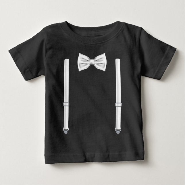 Bow Tie With Suspenders - Bowtie For Weddings Baby T-Shirt (Front)