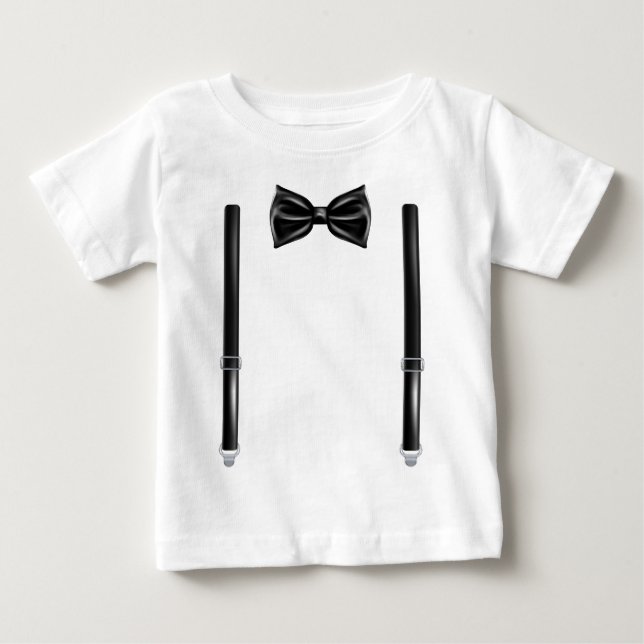 Bow Tie With Suspenders - Bowtie For Weddings Baby T-Shirt (Front)