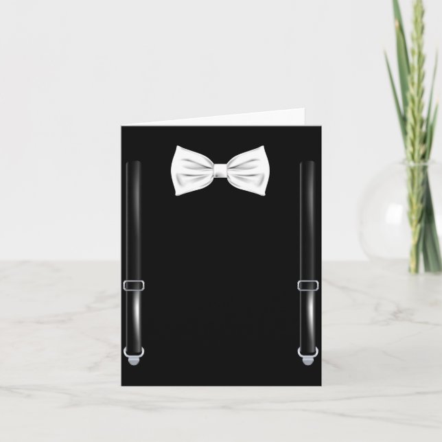 Bow Tie With Suspenders Funny Wedding And Special  Card (Front)