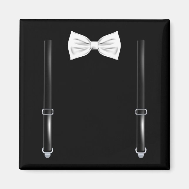 Bow Tie With Suspenders Funny Wedding And Special  Magnet (Front)