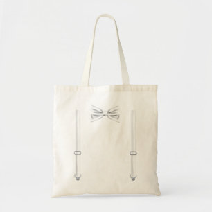 Bow Tie With Suspenders Funny Wedding Tote Bag