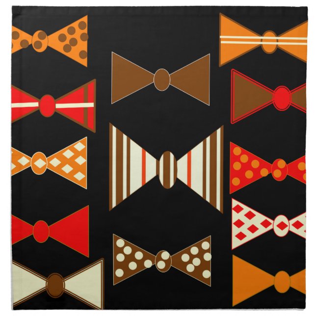 Bow Ties in Retro Napkin (Front)