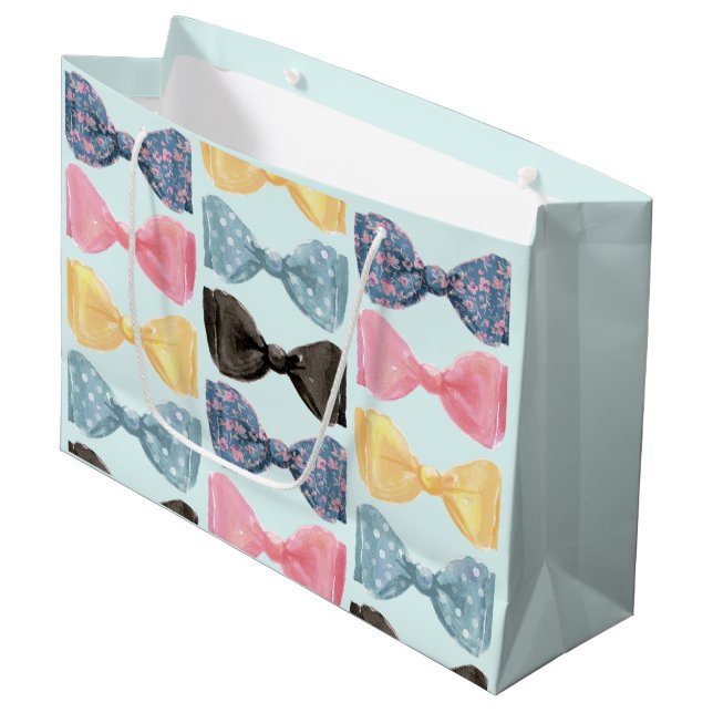Bow Ties Large Gift Bag (Front Angled)