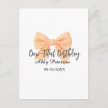 Bow-tiful birthday orange bow name date simple pas