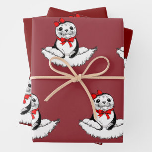 Bow-tiful Seal – Christmas Edition Wrapping Paper Sheets