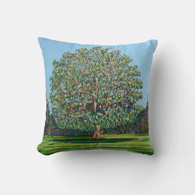 Bow Tree Summer Throw Pillow (Front)