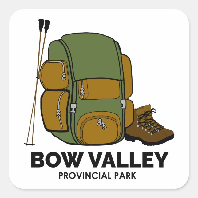 Bow Valley Provincial Park Backpack Square Sticker (Front)