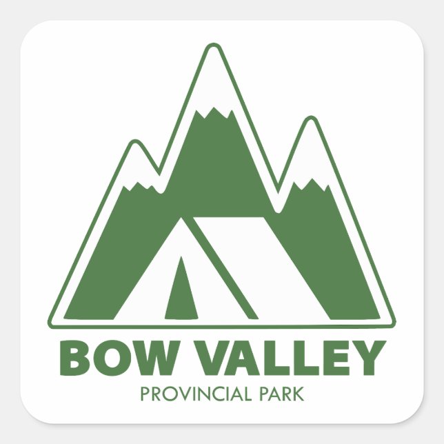 Bow Valley Provincial Park Mountains Camping Square Sticker (Front)