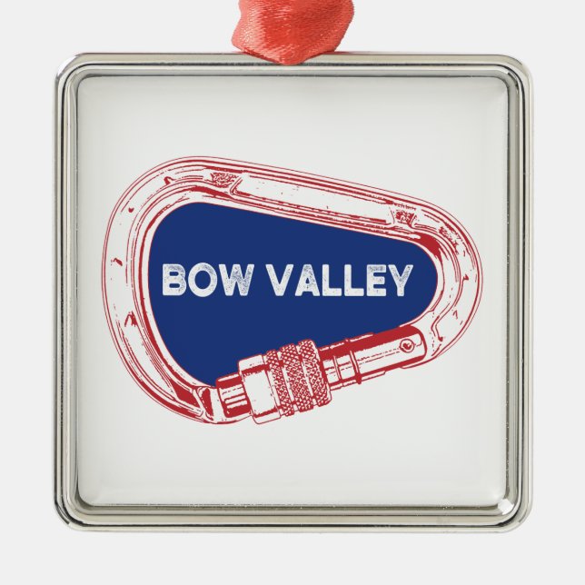 Bow Valley Rock Climbing Carabiner Metal Ornament (Front)