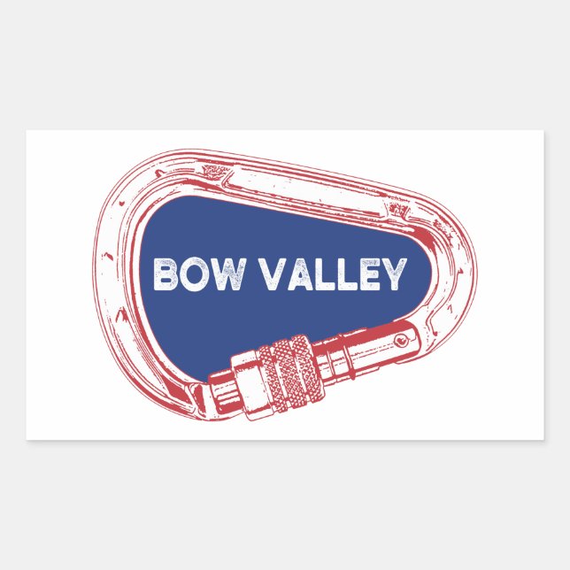 Bow Valley Rock Climbing Carabiner Rectangular Sticker (Front)