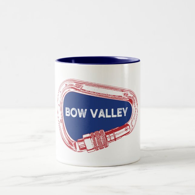 Bow Valley Rock Climbing Carabiner Two-Tone Coffee Mug (Center)