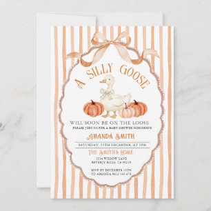 Bow Vintage Fall Silly Goose Baby Shower Invitation