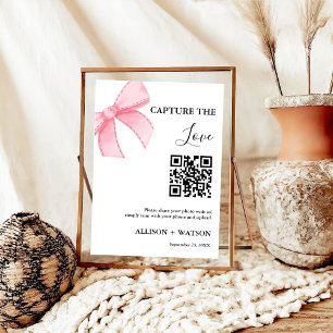 Bow wedding Capture love QR code wedding photo Poster