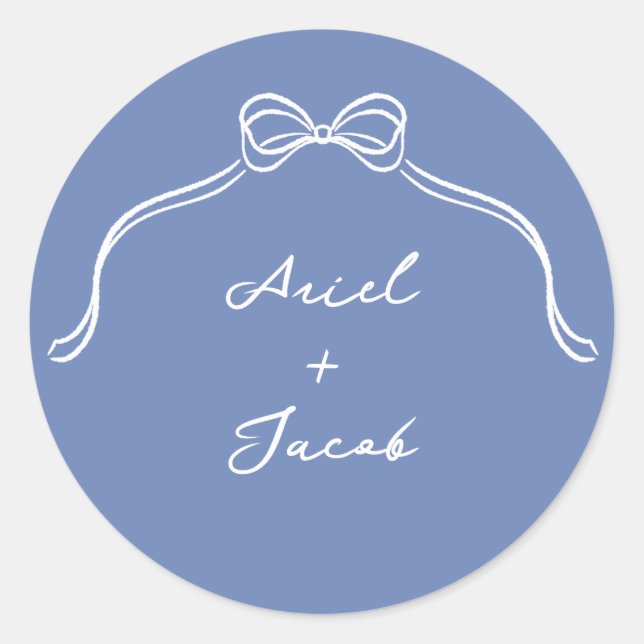Bow Wedding Classic Round Sticker (Front)