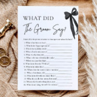 Bow What Did The Groom Say Bridal Shower Game