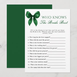 Bow Who Knows The Bride Best Bridal Shower Game Invitation